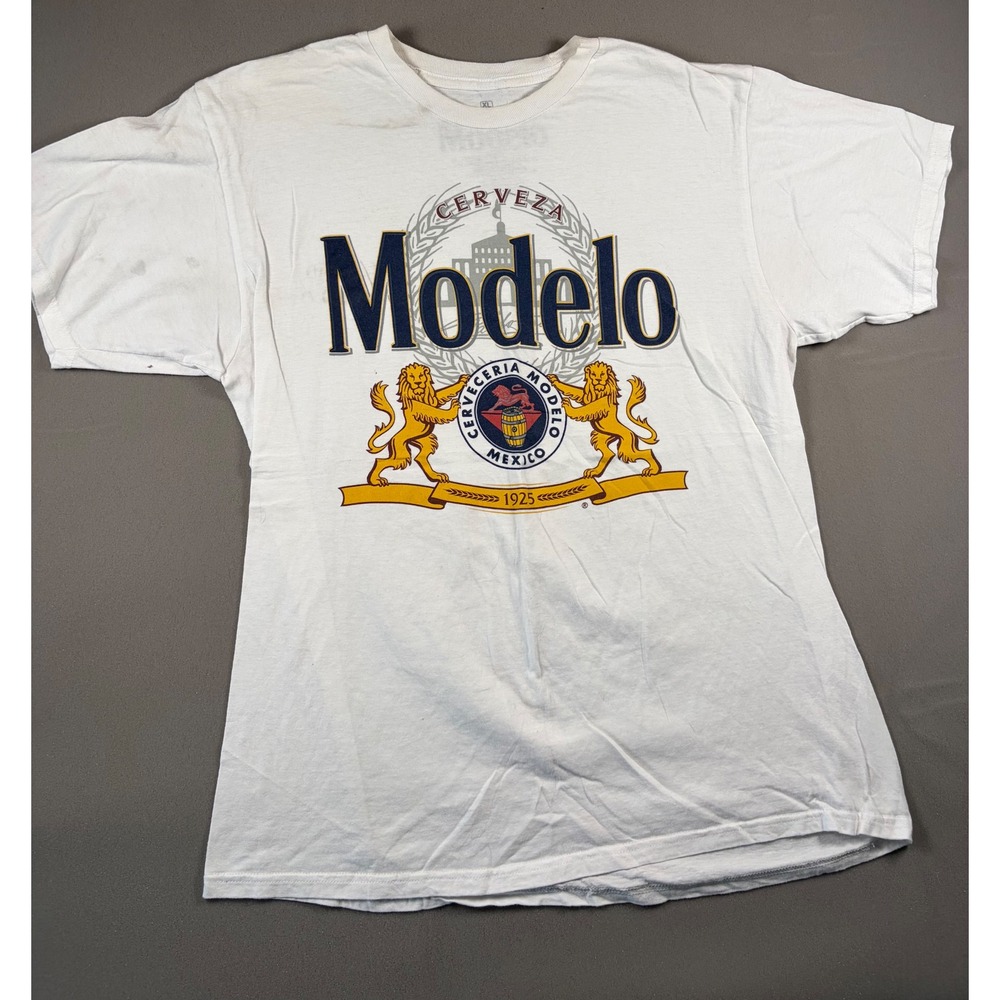 Ripple Junction Cerveza Modelo Beer Graphic T-Shirt White XL Mens Short Sleeve